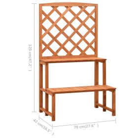 vidaXL Trellis Planter with Shelves Orange 70x42x120 cm Solid Firwood