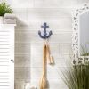 Nautical Blue Anchor Wall Hook - Decorative Coastal Home Decor