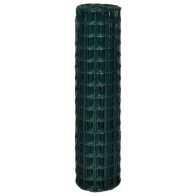 vidaXL Euro Fence Steel 32.8ftx4.9ft Green