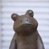 Whimsical Frog Garden Sculpture - Cheerful Outdoor Decor Statue