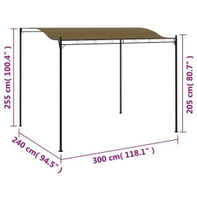 vidaXL Sunshade Awning 3x2.4 m Taupe 180 g/m²