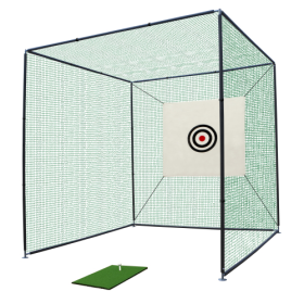 10X10X10FT Golf Practice Net Cage W Metal Frame Hitting Net Kit Indoor Outdoor