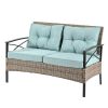 Patio Furniture, Outdoor Furniture, Seasonal PE Wicker Furniture, 4 Set Wicker Furniture With Black Metal Table