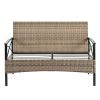 Patio Furniture, Outdoor Furniture, Seasonal PE Wicker Furniture, 4 Set Wicker Furniture With Black Metal Table