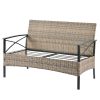 Patio Furniture, Outdoor Furniture, Seasonal PE Wicker Furniture, 4 Set Wicker Furniture With Black Metal Table