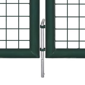 vidaXL Fence Gate Steel 306x150 cm Green