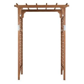 152x60x215cm Beautiful And Practical Flat-Topped Wooden Arch Garden Arch Dark Brown