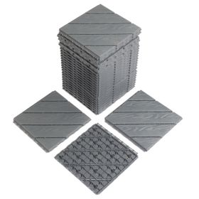 Plastic Interlocking Deck Tiles, 9 Pack, 11.8"x11.8" Waterproof Flooring Tiles for Indoor and Outdoor