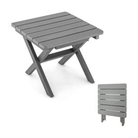 Outdoor Folding Side Table Foldable Weather-Resistant HDPE Adirondack Table