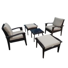 Outdoor Patio Lounge Chairs; Rattan Wicker Patio Chaise Lounges Chair; Patio Lounger Furniture with 5-Level Adjustable Backrest & Removable Cushions