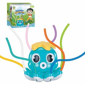 Sprinkler Outdoor Water Spray Toy Garden Water Toys Summer Yard Cartoon Splash Sprinkler Baby Bath Toy For Kids (Option: Cyan Octopus)