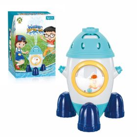 Sprinkler Outdoor Water Spray Toy Garden Water Toys Summer Yard Cartoon Splash Sprinkler Baby Bath Toy For Kids (Option: Blue Rocket)