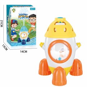 Sprinkler Outdoor Water Spray Toy Garden Water Toys Summer Yard Cartoon Splash Sprinkler Baby Bath Toy For Kids (Option: Yellow Rocket)